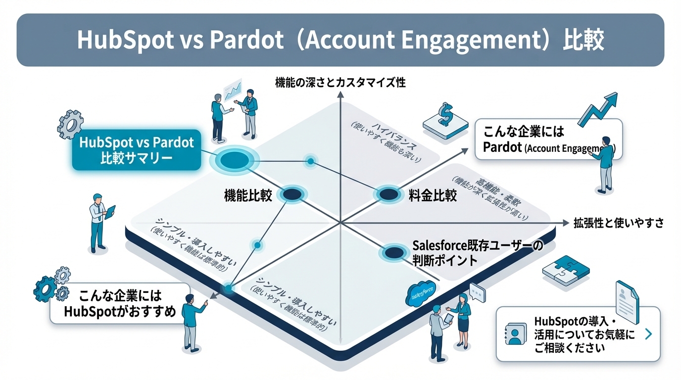 HubSpot vs Pardot（Account Engagement）比較｜MA選定の決定版