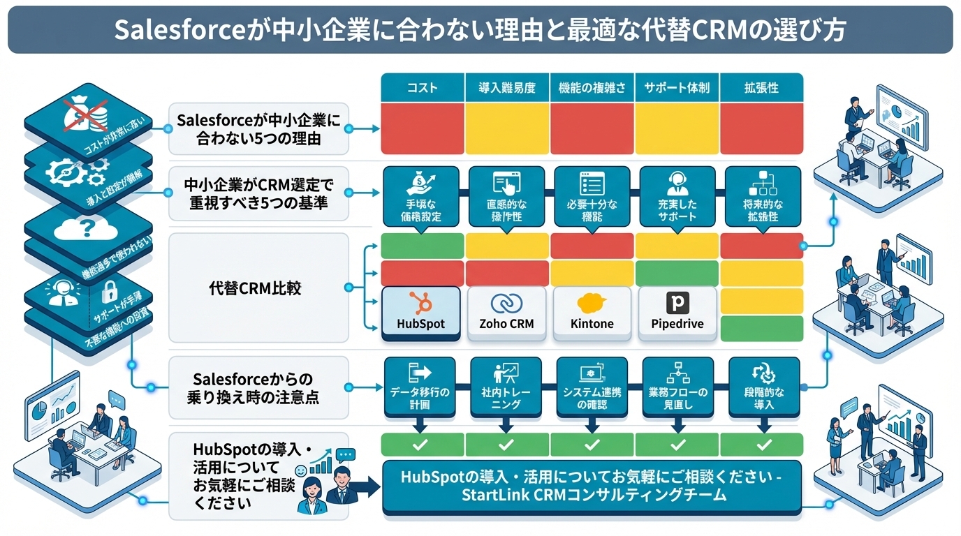 Salesforceが中小企業に合わない理由と最適な代替CRM