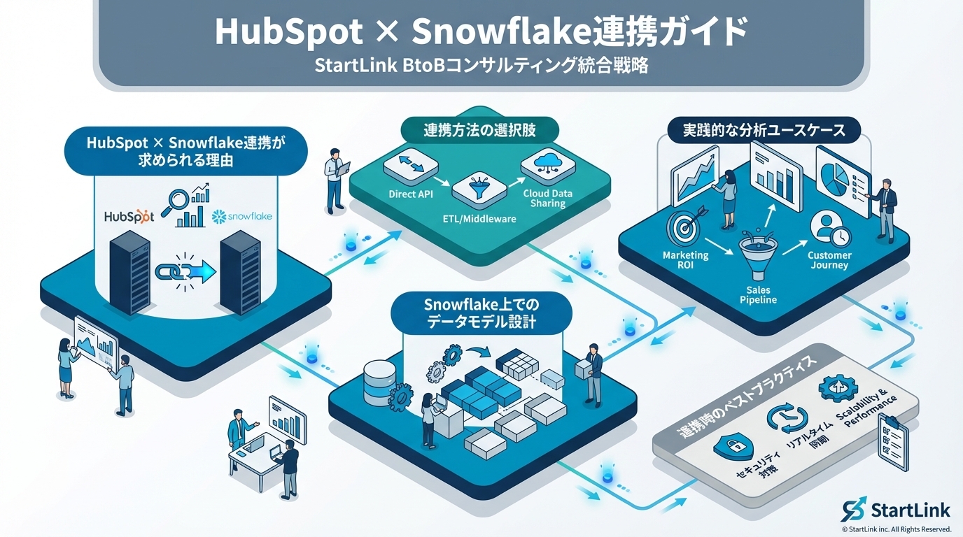 HubSpot × Snowflake連携ガイド｜クラウドDWHでCRMデータを高度分析する方法