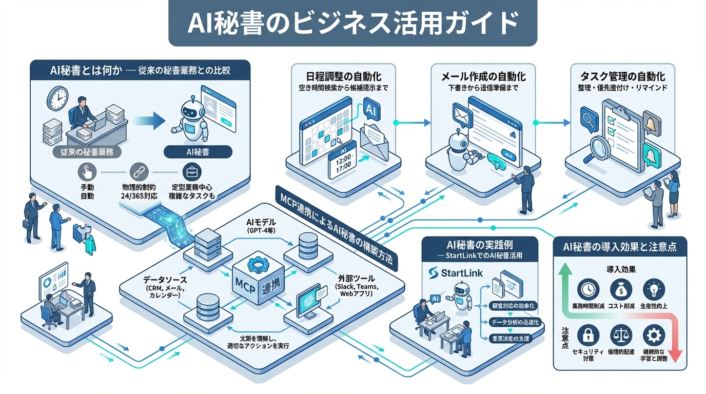 AI秘書のビジネス活用ガイド｜日程調整・メール・タスク管理を自動化する方法