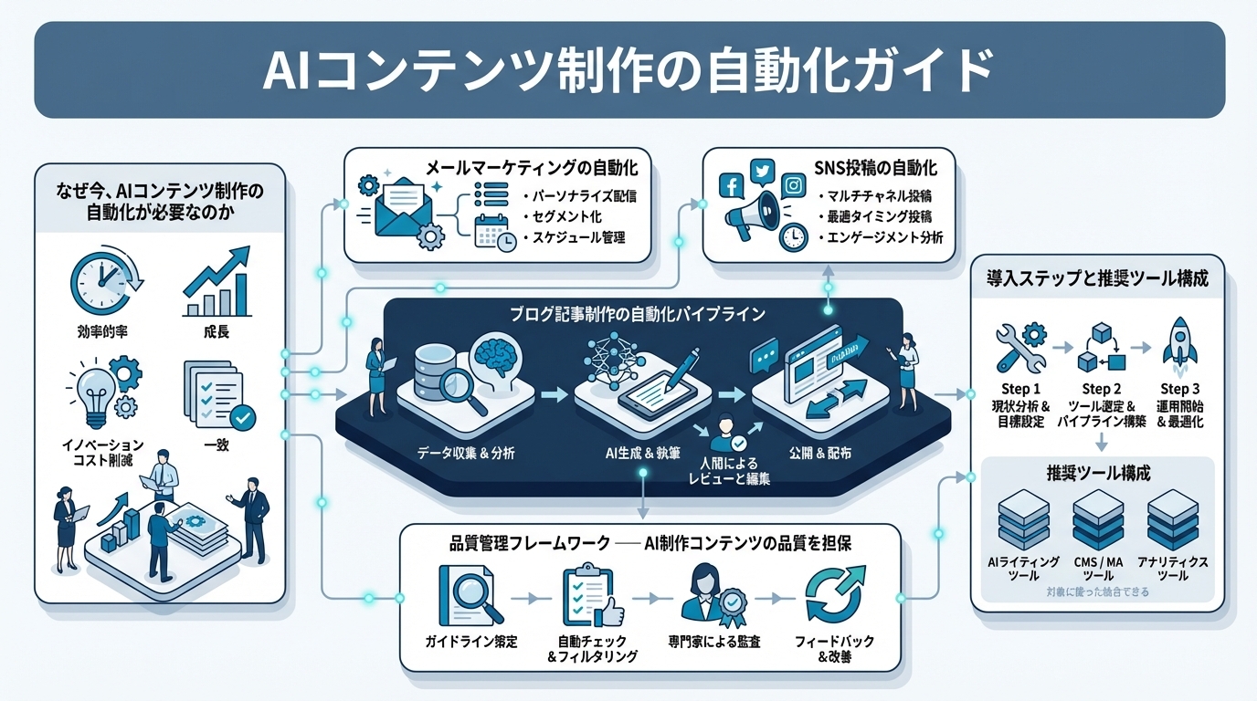 AIコンテンツ制作の自動化ガイド｜ブログ・メール・SNSの制作を効率化する方法