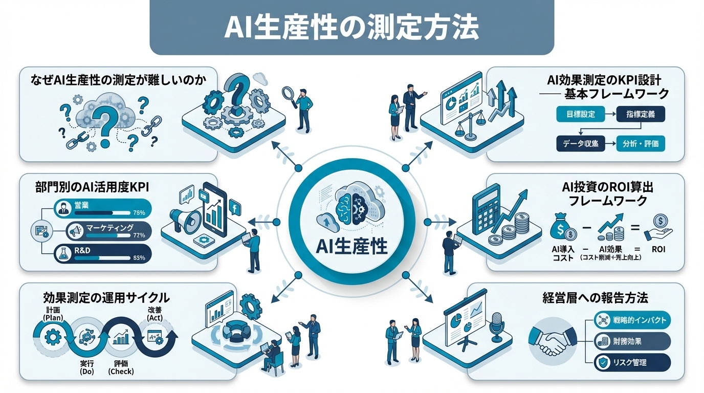 AI生産性の測定方法｜AI導入効果を定量化するKPI設計と効果測定フレームワーク