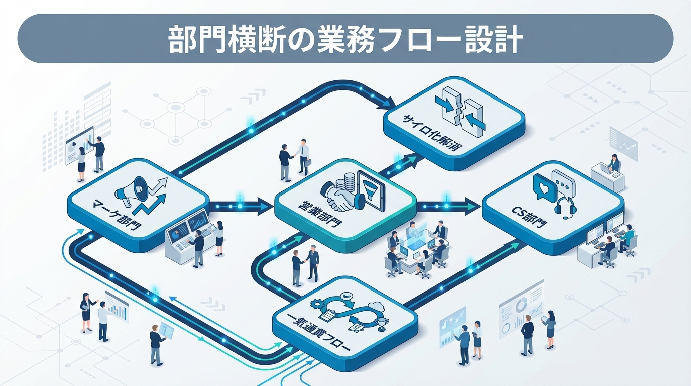 部門横断の業務フロー設計｜サイロ化を防ぐプロセス統合と組織間連携の進め方
