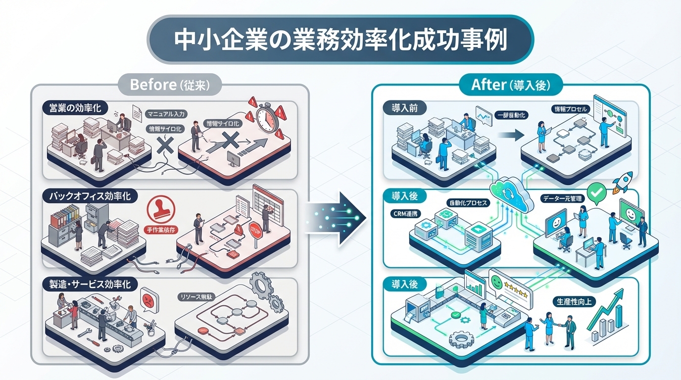 中小企業の業務効率化成功事例｜少人数で生産性を上げた実践アプローチ