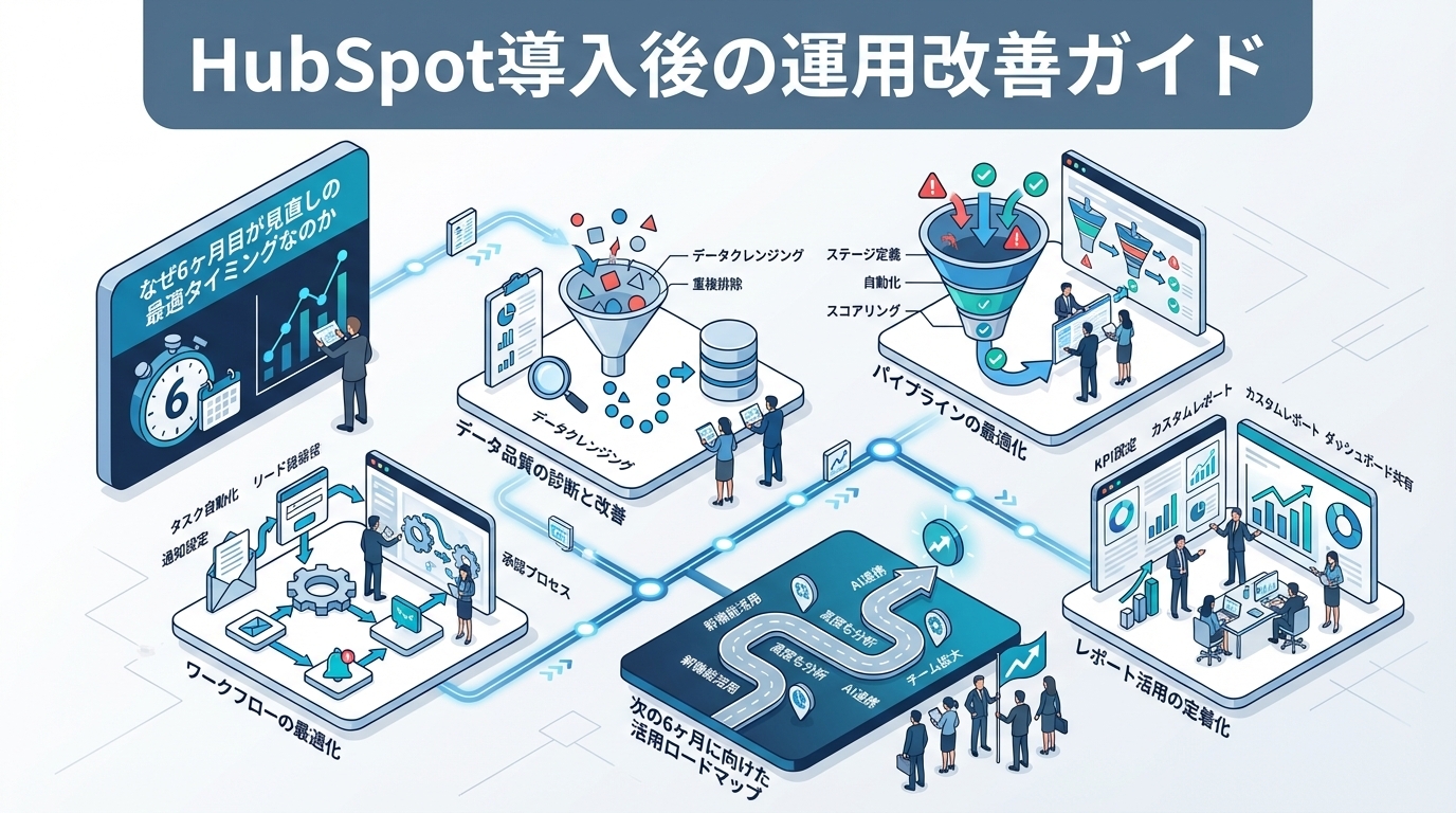 HubSpot導入後の運用改善ガイド｜6ヶ月目の見直しポイントと定着化施策