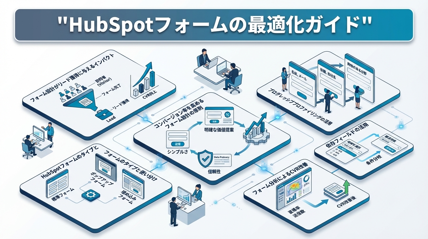 HubSpotフォームの最適化ガイド｜コンバージョン率を上げるフォーム設計・プログレッシブプロファイリング