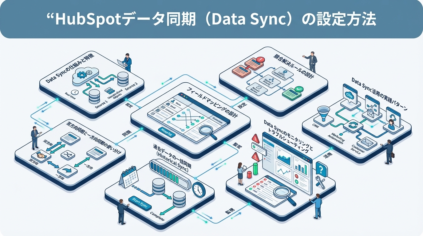 HubSpotデータ同期（Data Sync）の設定方法｜双方向同期・フィールドマッピング・競合解決ルール