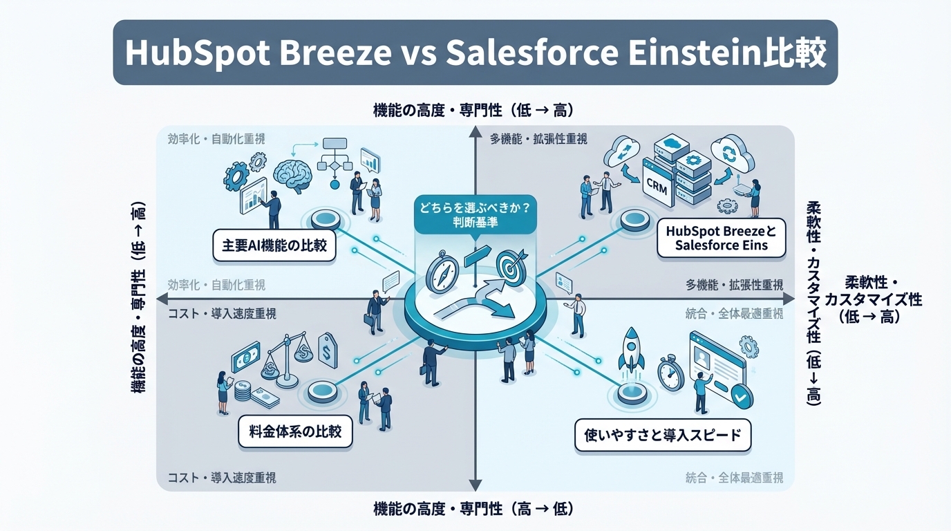 HubSpot Breeze vs Salesforce Einstein比較｜AI CRMツールの機能・精度・コストを徹底検証