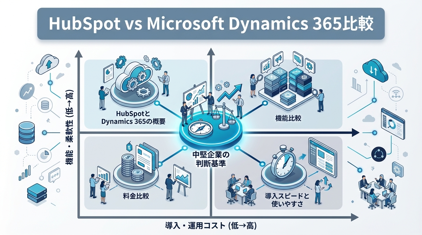 HubSpot vs Microsoft Dynamics 365比較｜中堅企業のCRM選定ポイントを徹底解説