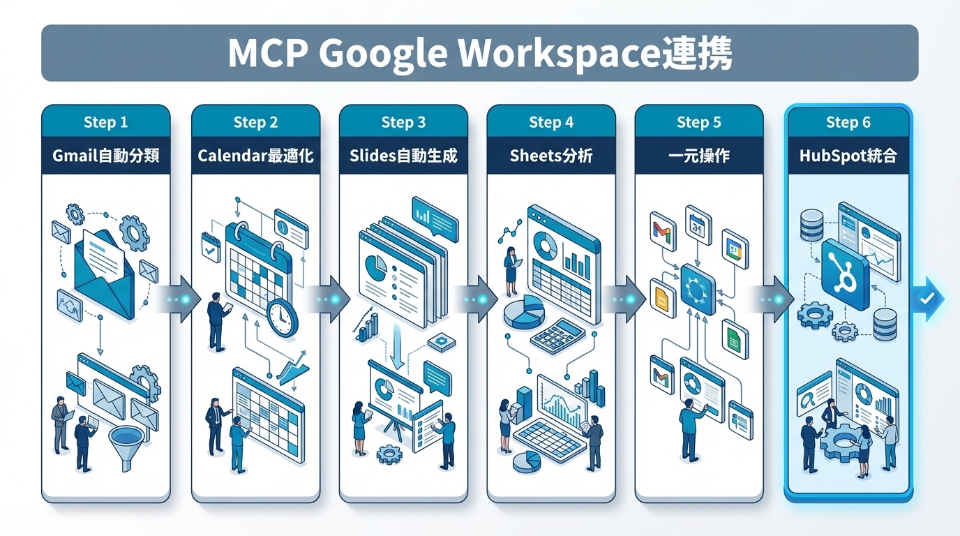 MCP×Google Workspace連携｜Calendar・Gmail・Sheets・SlidesをAIから一元操作するアーキテクチャ設計
